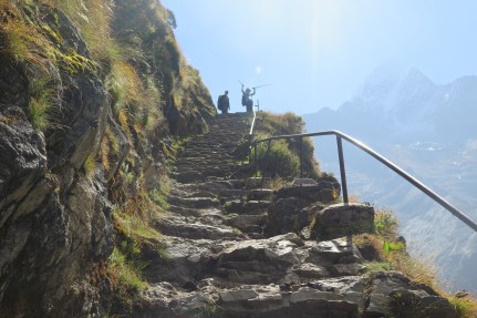 Stairs on the Everest Base Camp trail trek