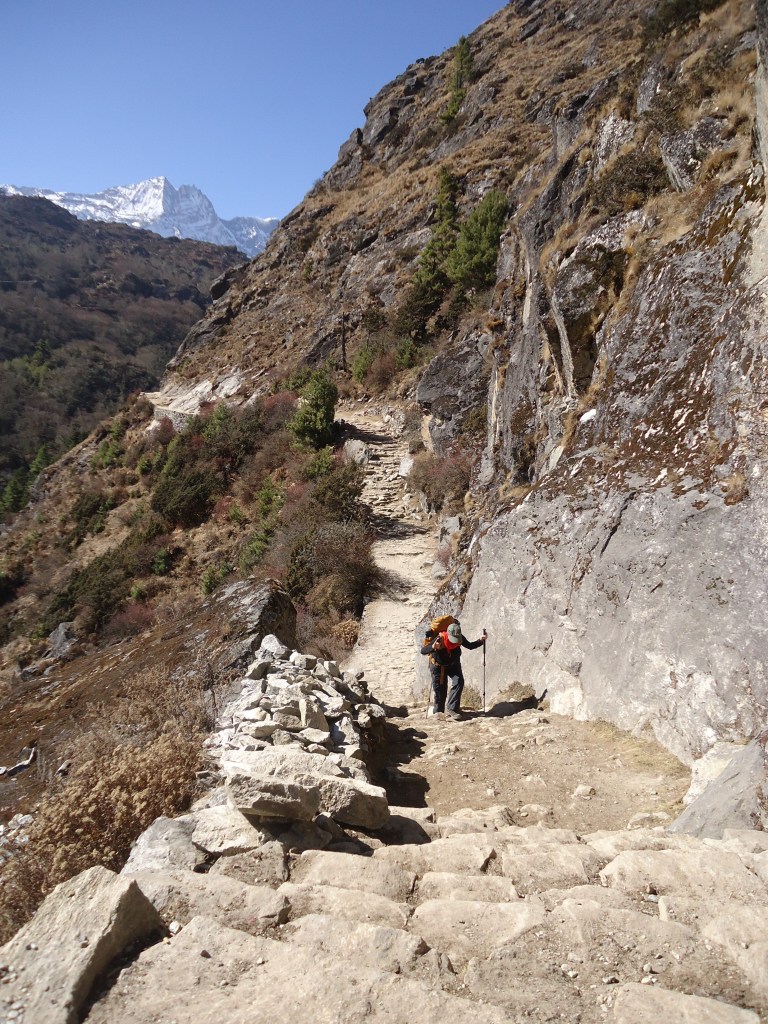 EBC trek Above Namche Bazaar trekking to Tengboche