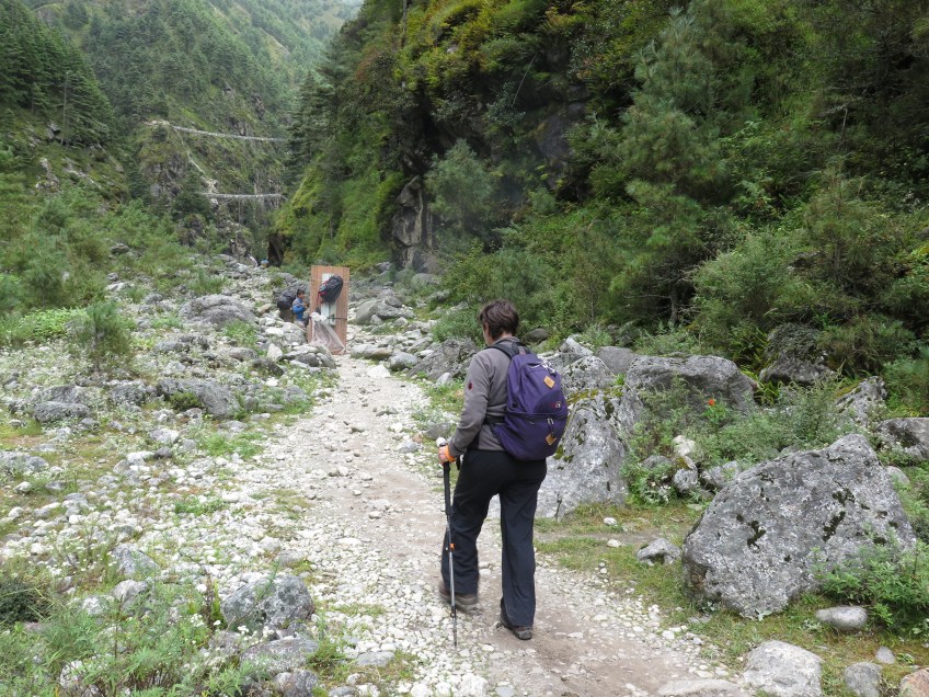 Bridges across Dudh Kosi Gorge Main Trail to Everest Base Camp