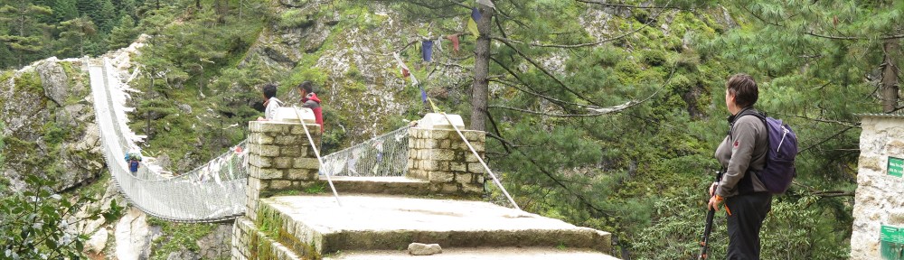 Bridge to Namche Bazaar main trail to Everest Base Camp