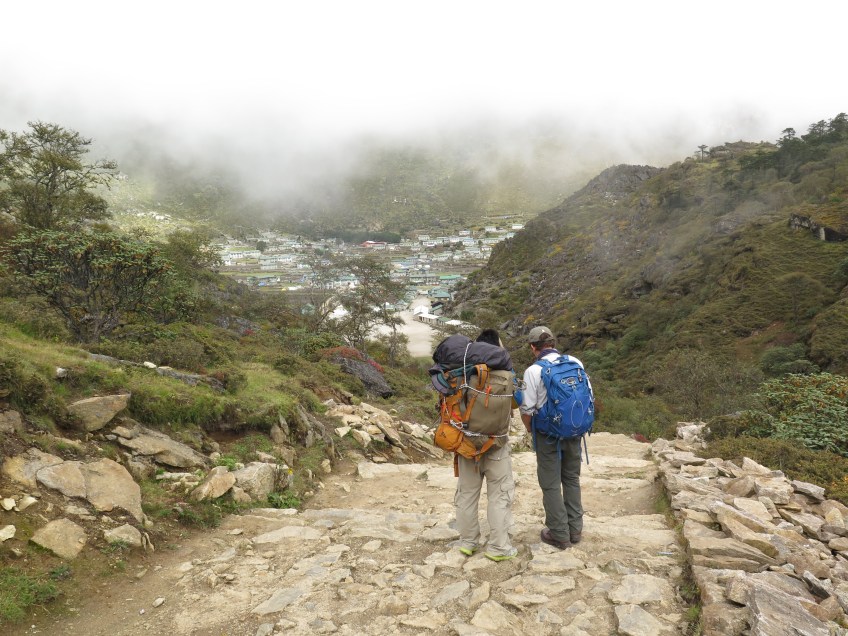 coming into Khumjung Everest Base Camp trail
