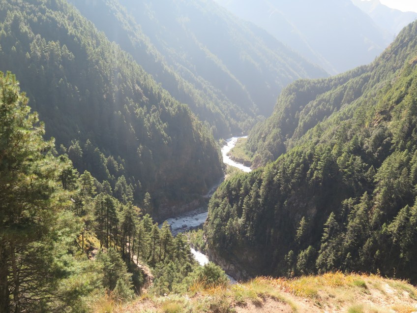 The River and Valley Below Coming Back From Namche Bazaar