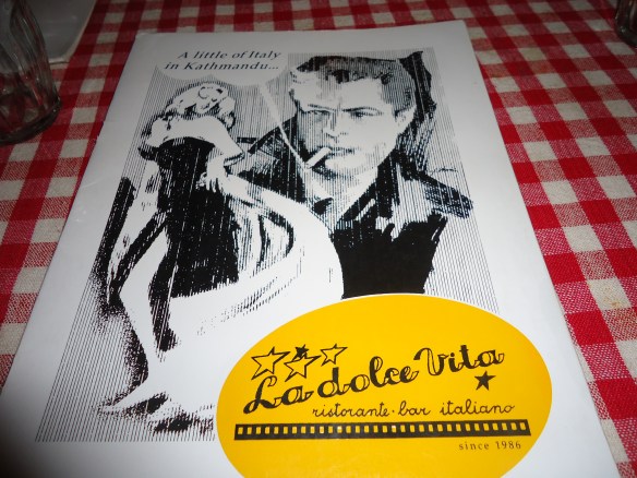 Italian restaurant menu in Kathmandu