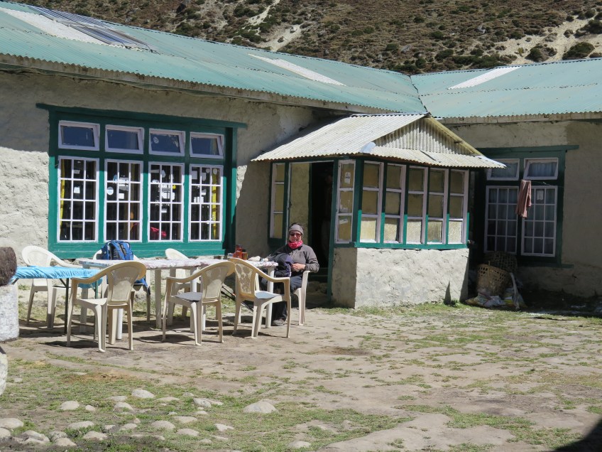 Tea in the sun at Periche