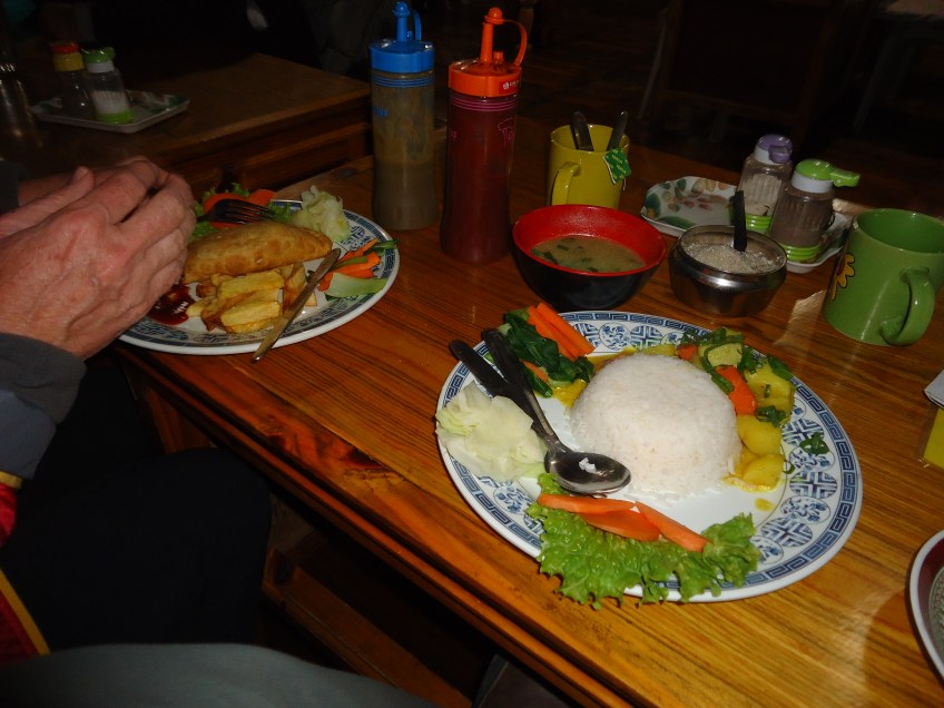 Food in a Namche Bazaar lodge