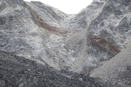 Trekkers climbing Cho La Pass Close Up Nepal