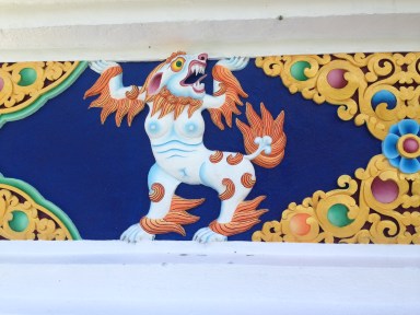 On side of stupa Lower track EBC trail before Phakding