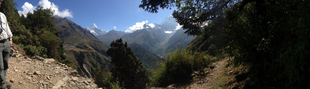 Panorama from Mongla over to Phortse Nepal september 2018